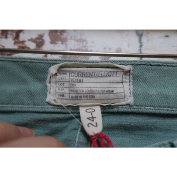 Current/Elliott The Zip Stiletto Faded Teal Cotton Stretch Skinny Jeans - Picture 6 of 8